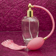 "BEAUTIFUL" parfümszóró, lapos ovális üveg * hosszú pumpával