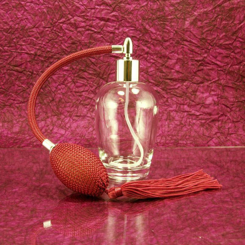 "PRETTY" parfümszóró, gömbölyű formájú üveg * hosszú pumpával, 100 ml