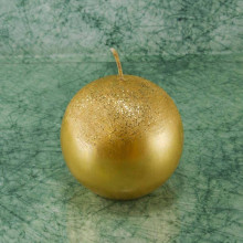 Golyógyertya * briliáns - arany 8 cm