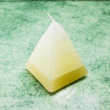 Piramis rusztikus gyertya * 4 rétegű - krémszínű 7 cm