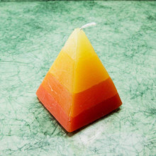 Piramis rusztikus gyertya * 4 rétegű - narancssárga 7 cm