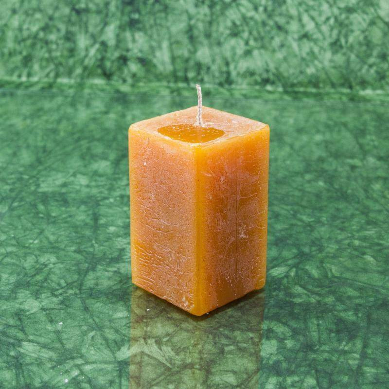 Narancs illatú gyertya * hasáb - rusztikus 6 cm