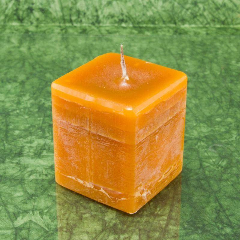 Narancs illatú gyertya * kocka - rusztikus 6 cm