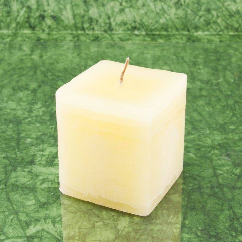 Vanília illatú gyertya * kocka - rusztikus 6 cm