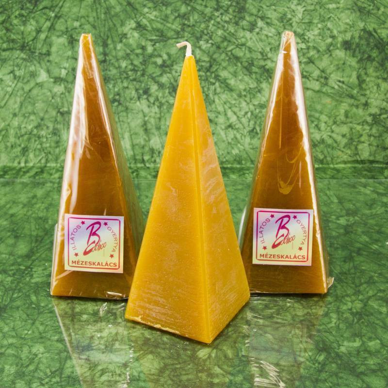 Mézeskalács illatú gyertya * piramis - rusztikus 15 cm