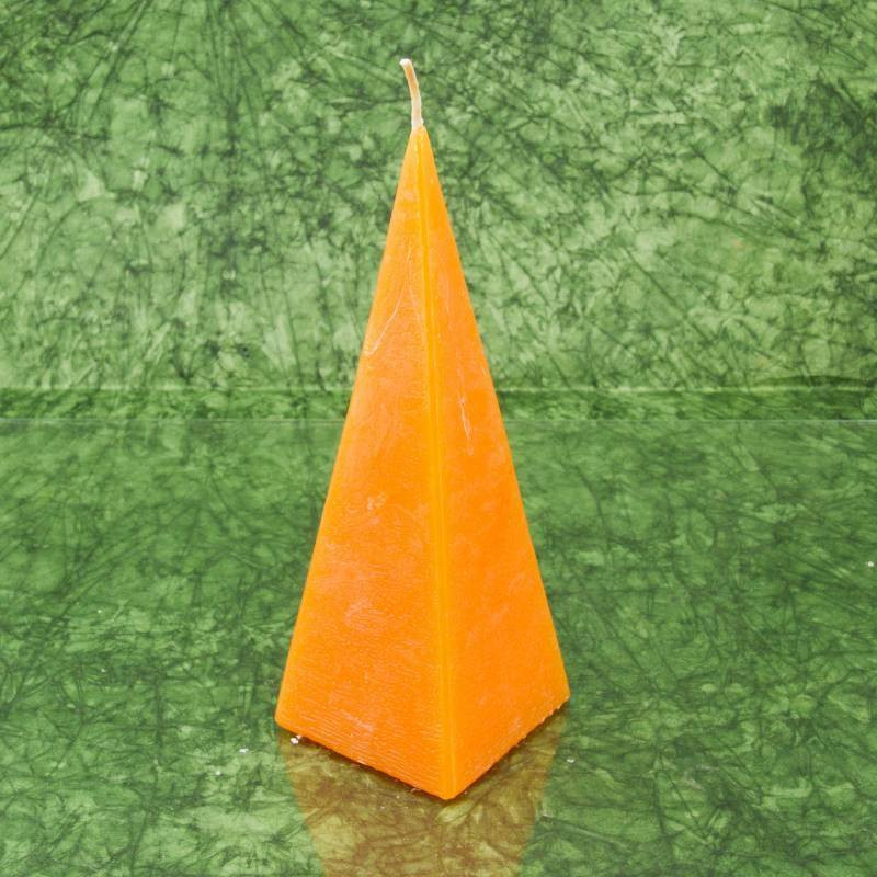 Narancs illatú gyertya * piramis - rusztikus 15 cm