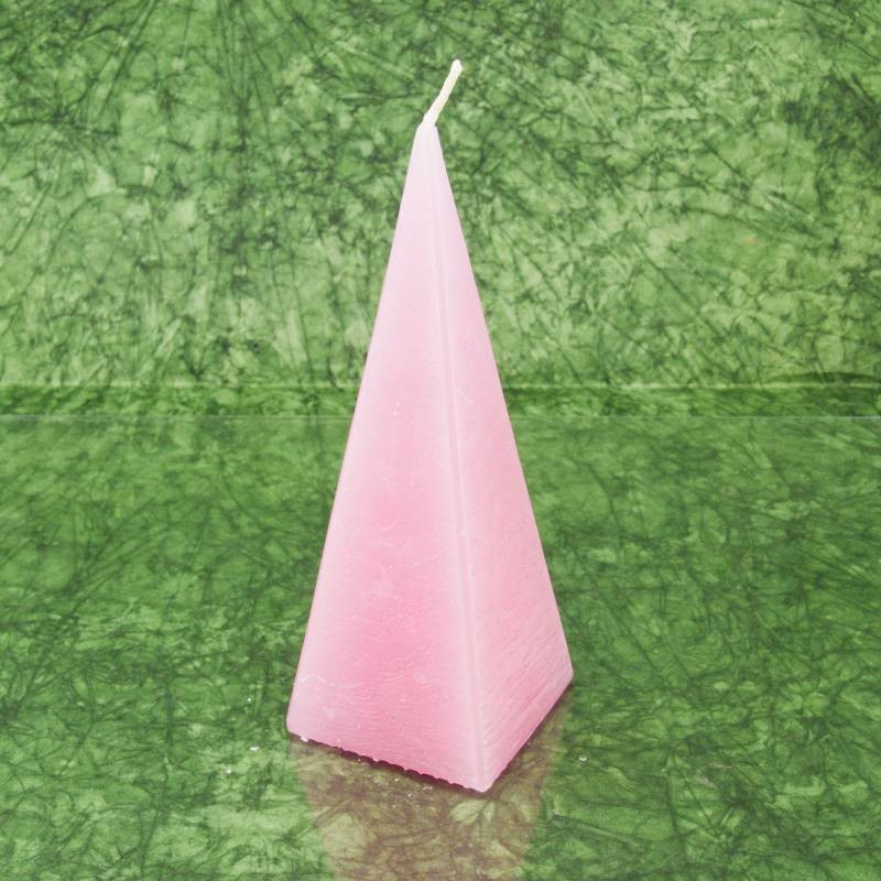 Rózsa illatú gyertya * piramis - rusztikus 15 cm