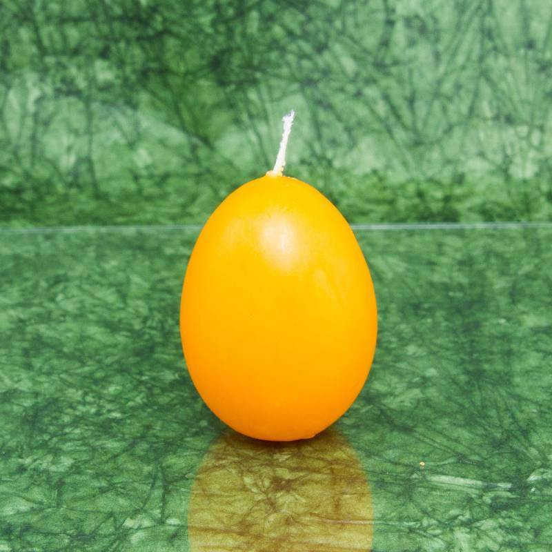 Tojás gyertya * festett - narancssárga 6 cm
