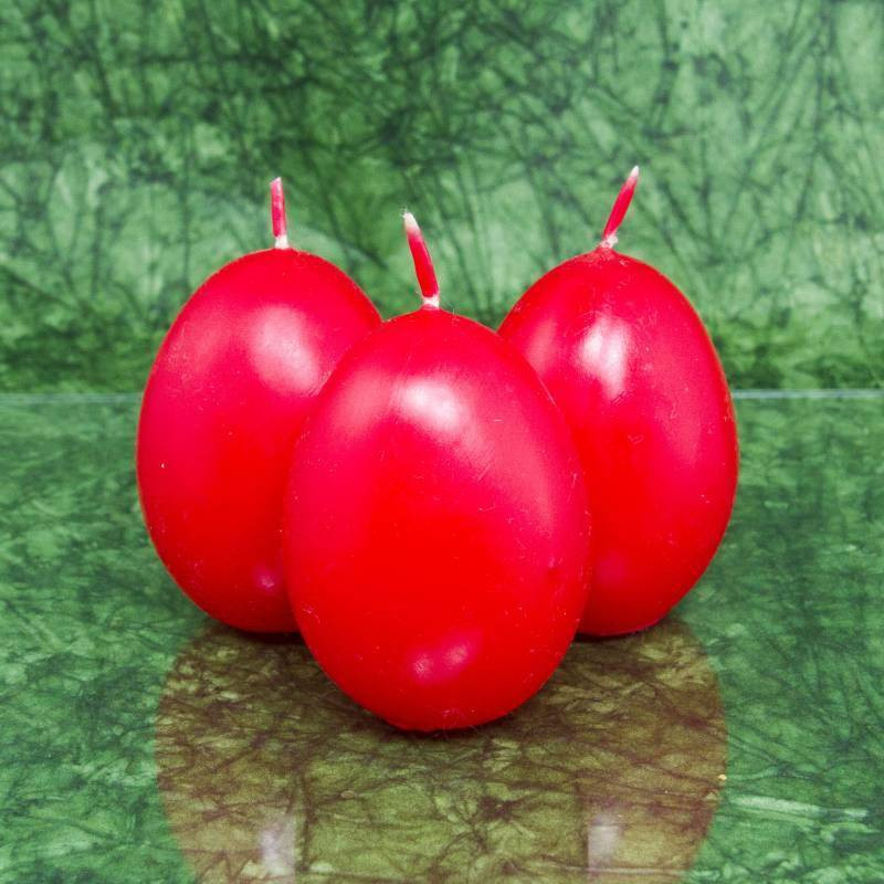 Tojás gyertya * festett - piros 6 cm