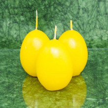 Tojás gyertya * festett - sárga 6 cm