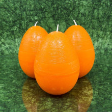 Tojás gyertya * rusztikus - narancssárga 9 cm