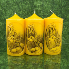 Húsvéti dekorgyertya * dombornyomott - sárga
