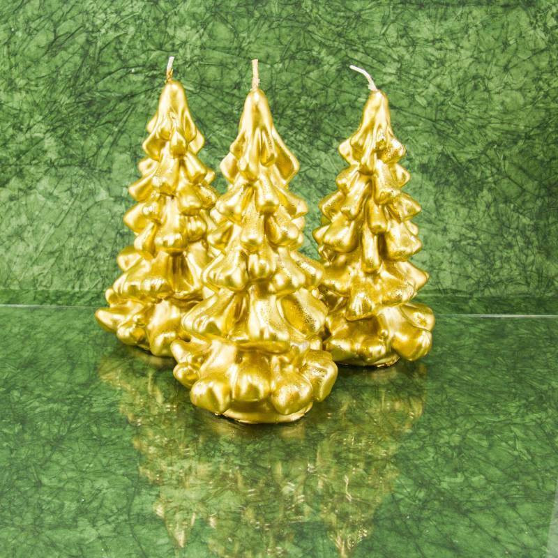 Fenyőfa gyertya * arany - nagy 17 cm
