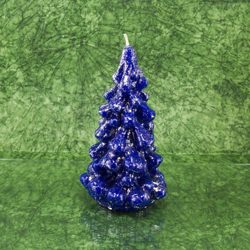 Fenyőfa gyertya * kék - nagy 17 cm