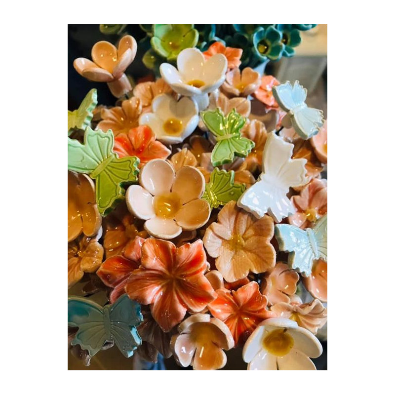 Kerámia virágcsokor, 10 szál/csomag