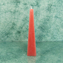 Piramis rusztikus gyertya * rózsaszín, korall * 25 cm