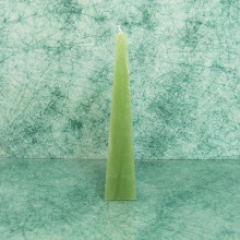 Piramis rusztikus gyertya * zöld, mohazöld * 25 cm
