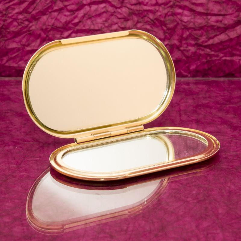 Ezüst ovális kozmetikai tükör + ezüst 6 ml utántölthető parfümszóró szettben