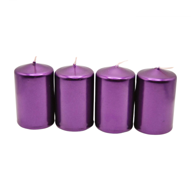 Adventi gyertya metál lila színű, 40x60 mm, 4 db/csomag