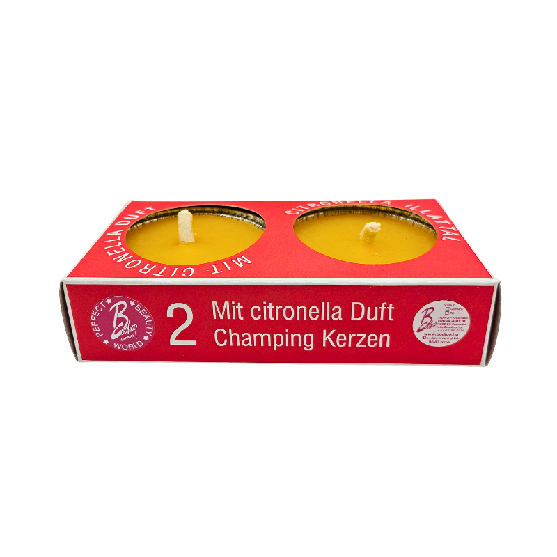 Szúnyogriasztó hatású, citronella camping gyertya - közepes 2 db-os 100g/db