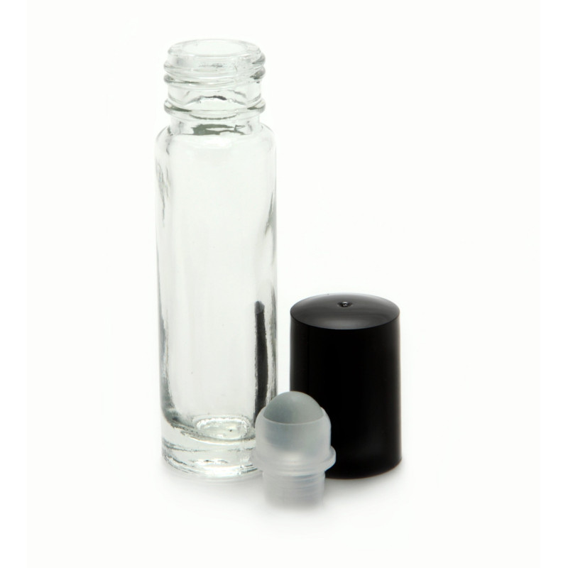 Üvegcse roll-on (golyós) * 5 ml, fekete kupakkal, utántölthető
