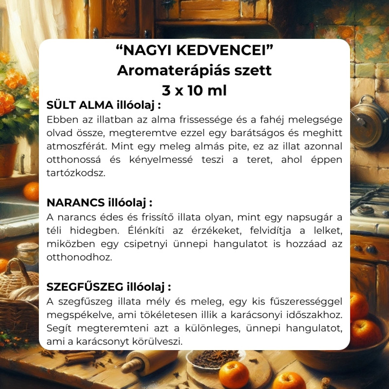 "Nagyi kedvencei" aromaterápiás illóolaj szett 3 x 10 ml