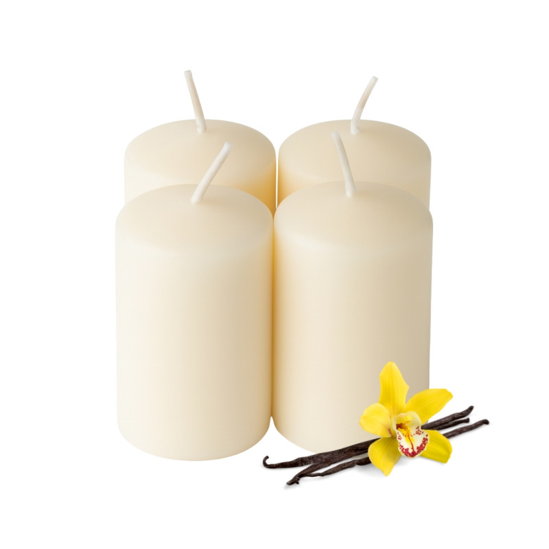 Vanília illatú adventi gyertya * henger - 4 db-os 4x6 cm