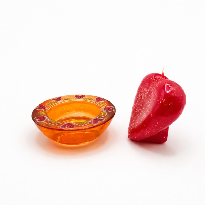 ”HARMÓNIA” gyertya- és mécsestartó + nagy szívgyertya