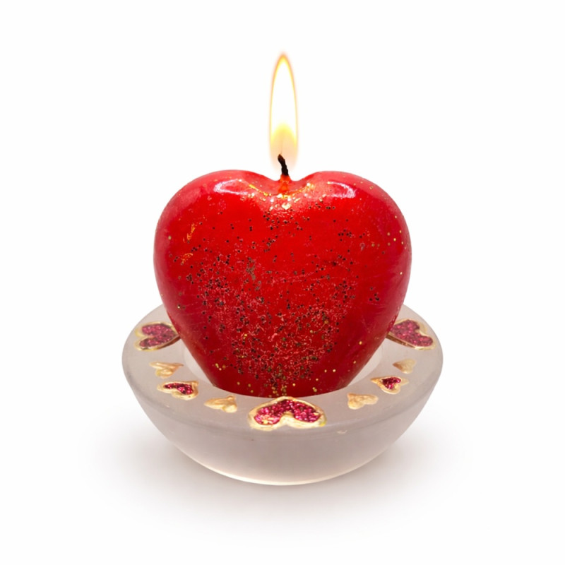 ”HARMÓNIA” gyertya- és mécsestartó + nagy szívgyertya