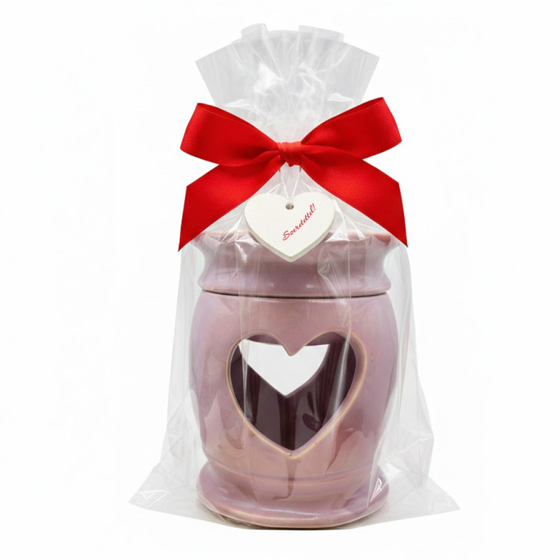”SZÍV4U” aromalámpa + 1db 10 ml illóolaj + mécses, ajándékcsomag, díszcsomagolásban