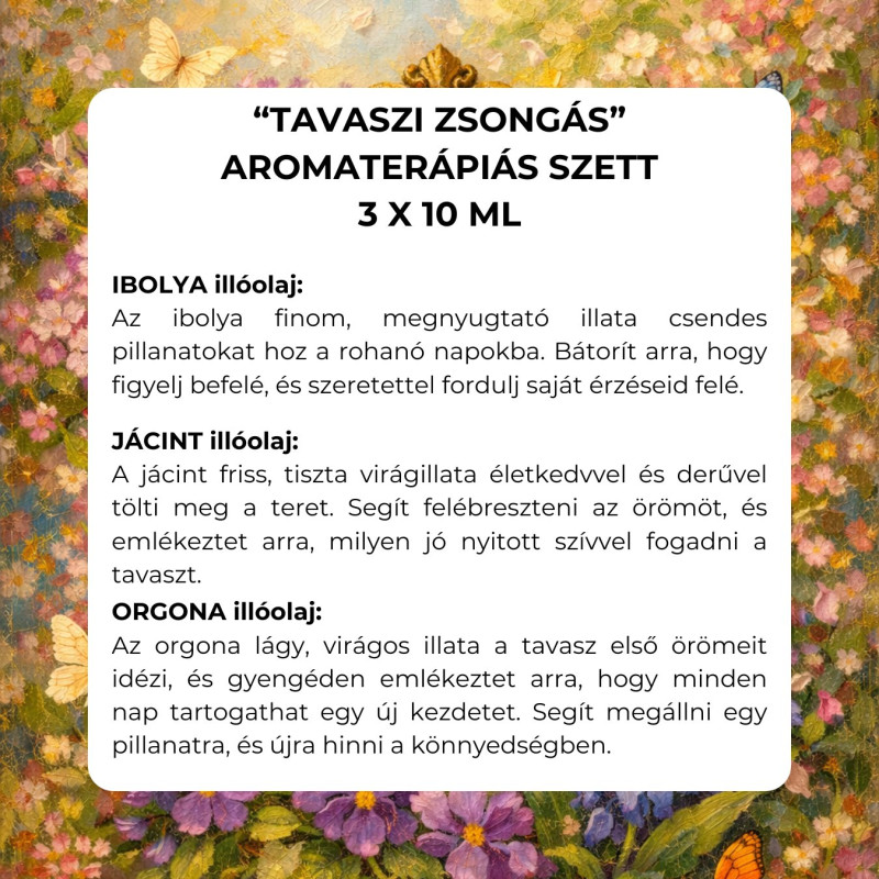 "Tavaszi zsongás" aromaterápiás illóolaj szett 3 x 10 ml