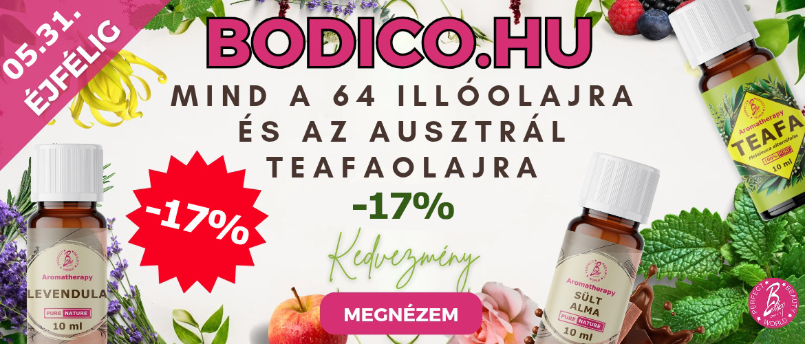 2026.05.15. -17%!!! Kedvezményes aromaterápiás ajánlatok egészen május végéig!