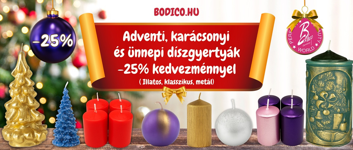 2025.11.12. Ti kértétek * mi pedig teljesítjük.! Ünnepi gyertyáink változatlanul -25% kedvezménnyel!